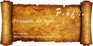 Pozsgai Ákos névjegykártya